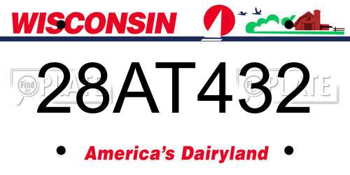 28AT432 Wisconsin License Plate