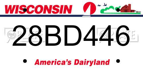 28BD446 Wisconsin License Plate
