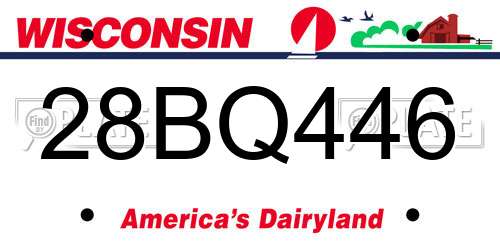 28BQ446 Wisconsin License Plate