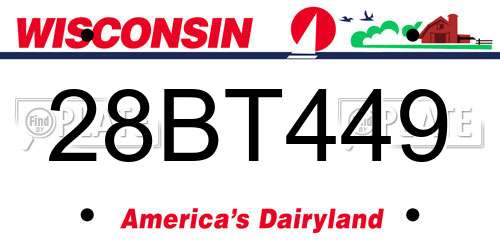 28BT449 Wisconsin License Plate