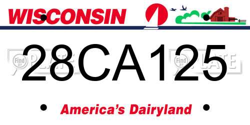 28CA125 Wisconsin License Plate
