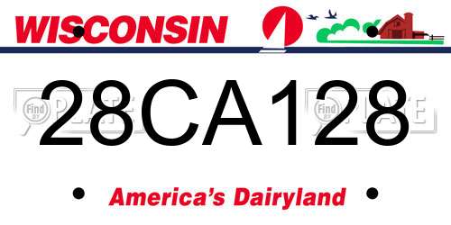 28CA128 Wisconsin License Plate