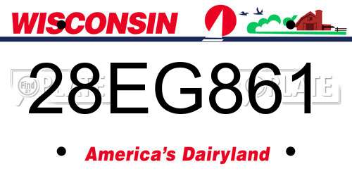 28EG861 Wisconsin License Plate