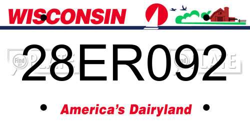 28ER092 Wisconsin License Plate