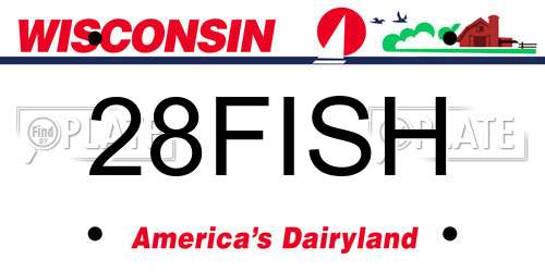 28FISH Wisconsin License Plate