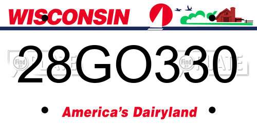 28GO330 Wisconsin License Plate