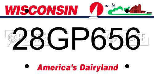28GP656 Wisconsin License Plate