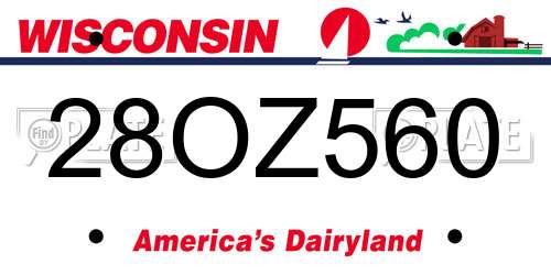 28OZ560 Wisconsin License Plate
