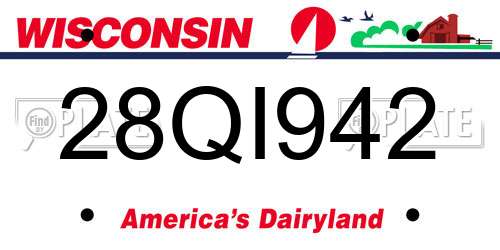28QI942 Wisconsin License Plate