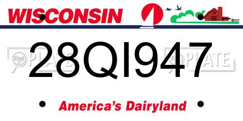 28QI947 Wisconsin License Plate