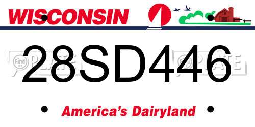28SD446 Wisconsin License Plate