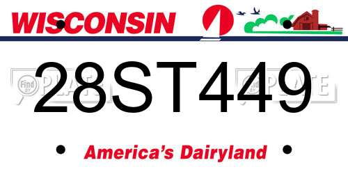 28ST449 Wisconsin License Plate