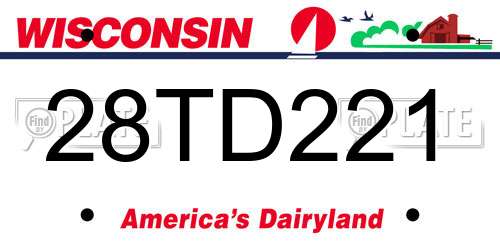 28TD221 Wisconsin License Plate