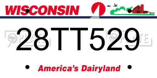 28TT529 Wisconsin License Plate