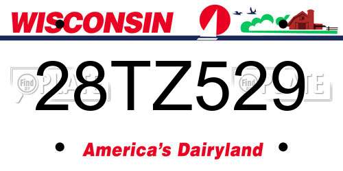 28TZ529 Wisconsin License Plate
