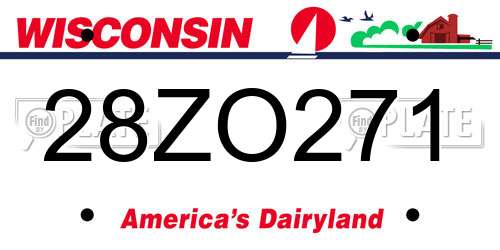 28ZO271 Wisconsin License Plate