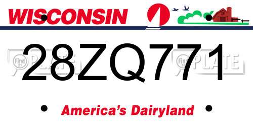 28ZQ771 Wisconsin License Plate