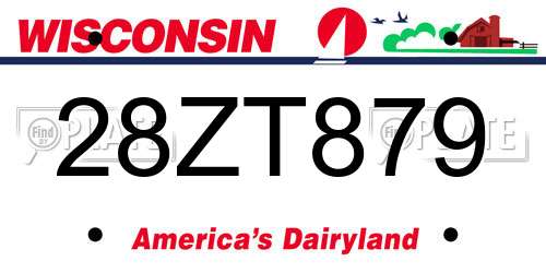 28ZT879 Wisconsin License Plate