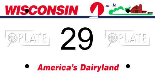 29 Wisconsin License Plate