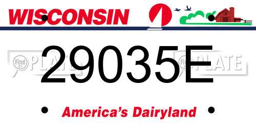 29035E Wisconsin License Plate