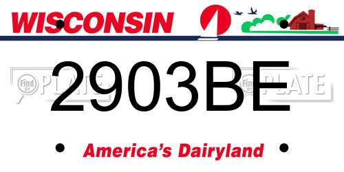 2903BE Wisconsin License Plate