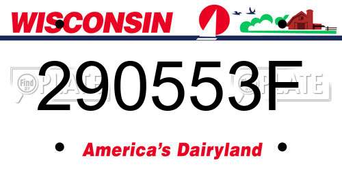 290553F Wisconsin License Plate