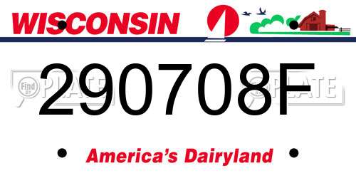 290708F Wisconsin License Plate