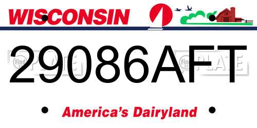 29086AFT Wisconsin License Plate