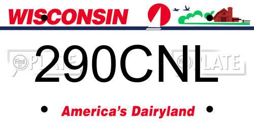 290CNL Wisconsin License Plate