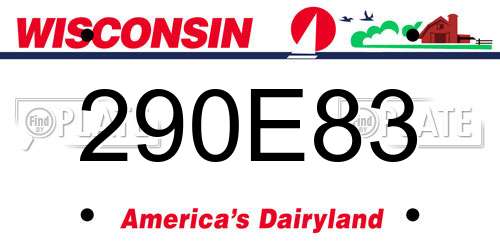290E83 Wisconsin License Plate