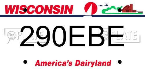 290EBE Wisconsin License Plate