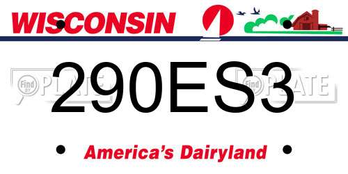 290ES3 Wisconsin License Plate