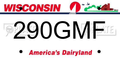 290GMF Wisconsin License Plate