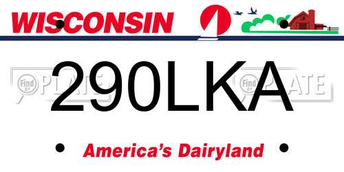 290LKA Wisconsin License Plate