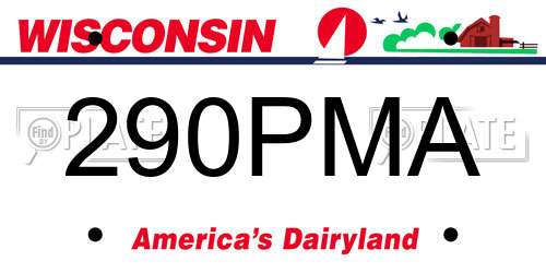 290PMA Wisconsin License Plate
