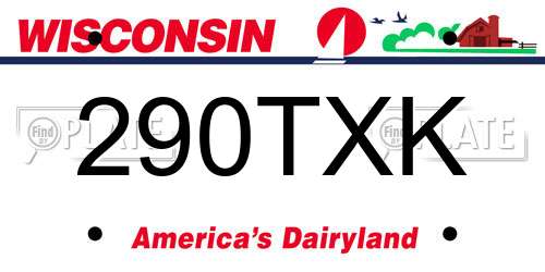 290TXK Wisconsin License Plate