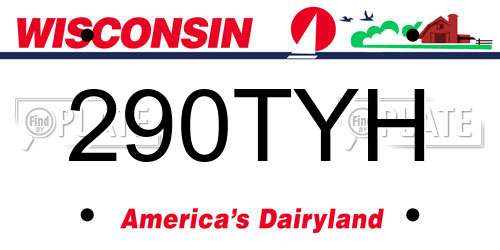 290TYH Wisconsin License Plate