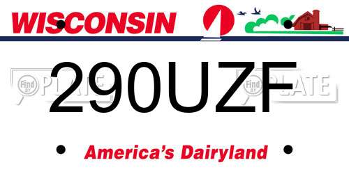 290UZF Wisconsin License Plate