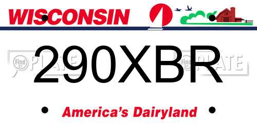 290XBR Wisconsin License Plate