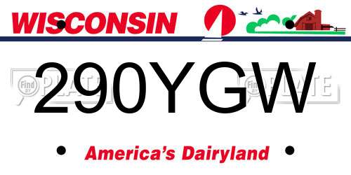 290YGW Wisconsin License Plate