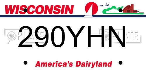 290YHN Wisconsin License Plate