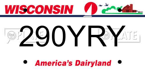 290YRY Wisconsin License Plate