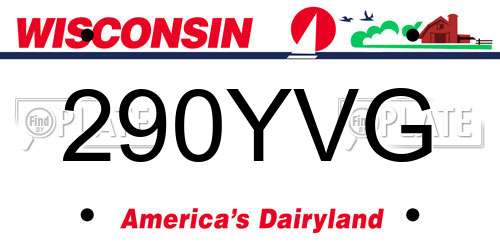 290YVG Wisconsin License Plate