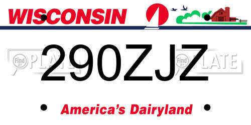 290ZJZ Wisconsin License Plate
