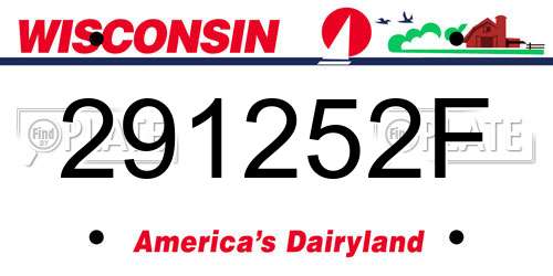 291252F Wisconsin License Plate