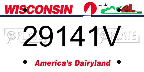 29141V Wisconsin License Plate