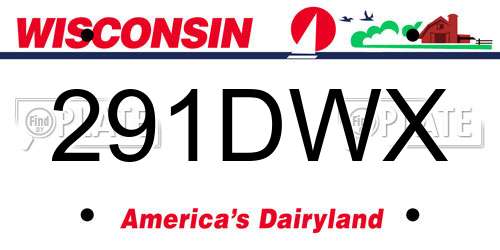 291DWX Wisconsin License Plate