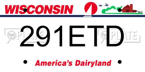 291ETD Wisconsin License Plate