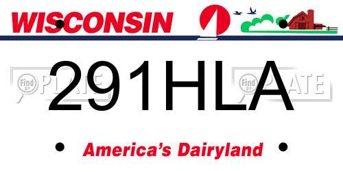 291HLA Wisconsin License Plate