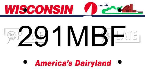 291MBF Wisconsin License Plate